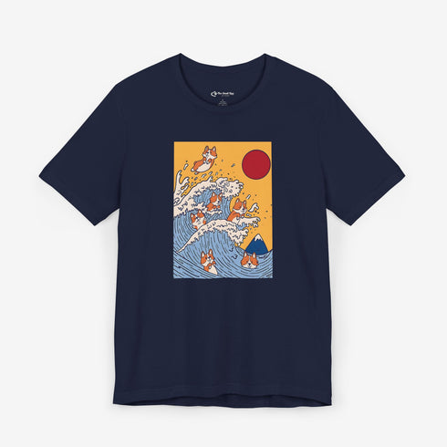 Funny Corgi Shirt for Women - Japanese Art Corgi Lover Tee